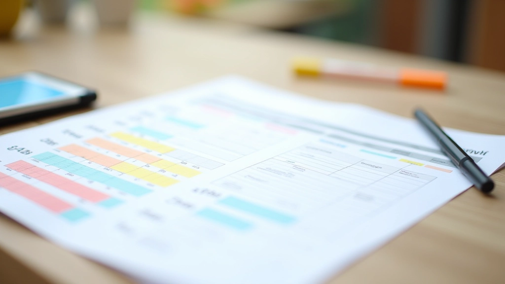 Tabulka s kategoriemi rozpočtu na papíře s barevnými fixami