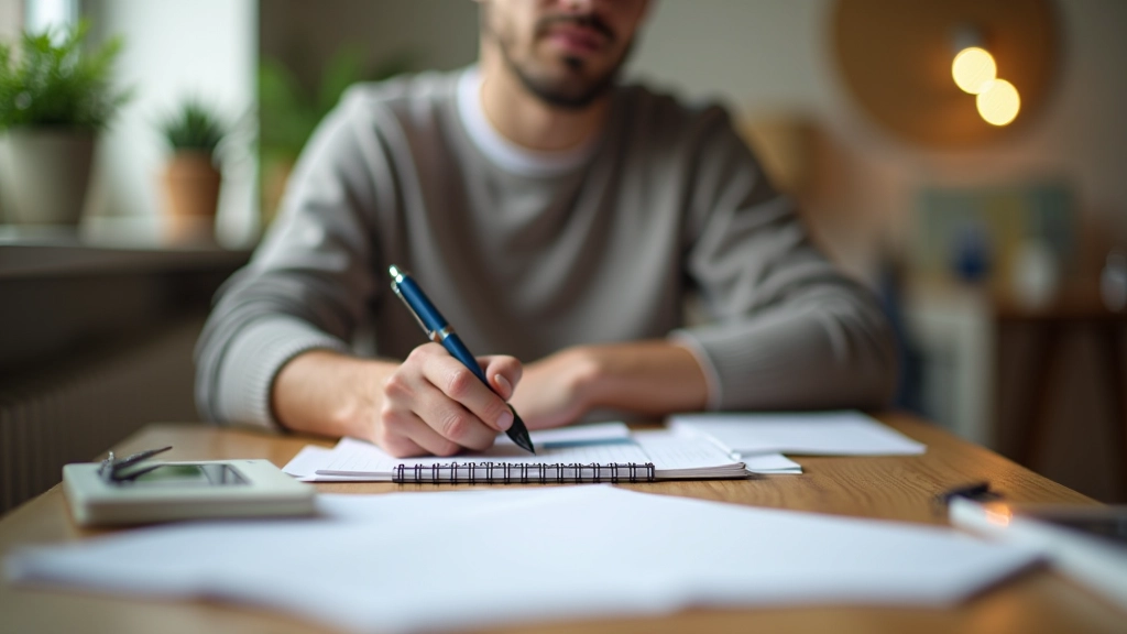 Notebook s různými výdaji napsanými a klasifikovanými do kategorií