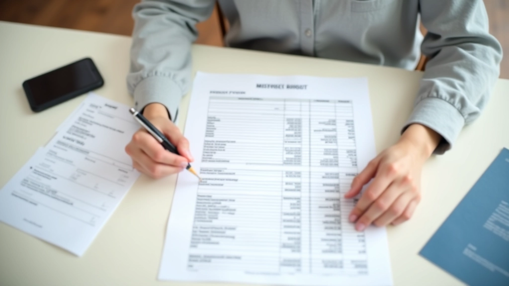 Ruka pisující čísla do tabulky, peníze na pozadí