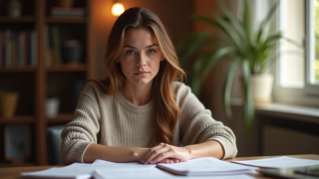 Žena pracující s tabulkou rozpočtu u stolu s poznámkami